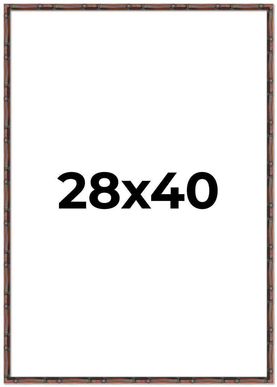 28x40 Thin Bamboo Picture Frame with UV-Resistant Acrylic & Acid Free Backing, Available in 2 Finishes - Gold and Brown